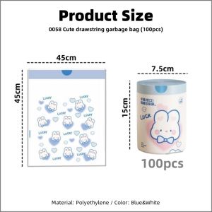 【Woody】Kitchen Portable Household Thickened Plastic Drawstring Bag Special Cleaning Affordable Extra Thick Garbage Bag Super Kitchen