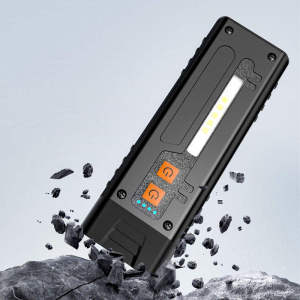 ใหม่ล่าสุดไฟข้างอเนกประสงค์สำหรับไฟฉาย LED COB สีแดงสีฟ้าชาร์จด้วย USB ไฟฉายทำงานปากกาคลิปหนีบหมวกสวิตช์คู่ฉุกเฉินแบบพกพาวัสดุโลหะไฟตกปลา