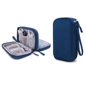 Túi Đựng Phụ Kiện Công Nghệ Nhiều Ngăn Nhỏ Gọn Xanh Xám