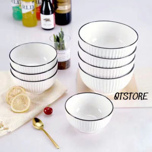 Combo Tô-Bát-Đĩa mẫu "TRẮNG VIỀN ĐEN" .Hàng loại đẹpsang trọng an toàn