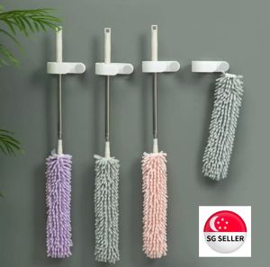 [SG SELLER]1PC 1.3M Telescopic Lengthen Duster Home Cleaning Stainless Dust Removal Dust Brush Microfiber Chenille Ceiling Adjustable Microfiber Dusting Brush