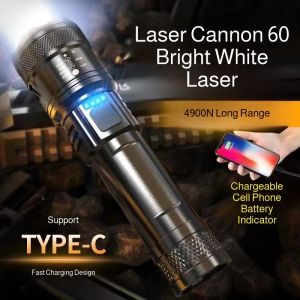 Outdoor Strong Light Telescopic Focusing Flashlight Rechargeable Work Super Bright Laser Flashlight