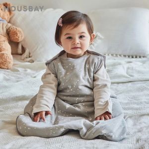 Sleeping Bags For Baby 0-24 Months Anti-Kick Blanket Infant Quilt Sleepwear 2.5Tog Stars Print Spring 100%Cotton Vest Sleepsacks2026