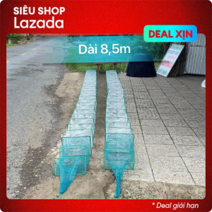 Lồng Bát Quái 29 Khung lú 12 cửa ngục - Dài 8m  26 hom (Mắt lưới 07cm) Vành nặng 33kg
