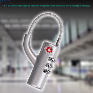 LE6Y High Security Portable Small Padlock Cable Luggage Lock TSA Customs Lock Padlock with Steel Cable Customs Code Lock Combination Lock