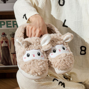 Free Shipping New Style Indoor Slippers For Postpartum Mothers Featuring A Warm Thick Sole Non-Slip Design And A Cute Lamb Pattern Perfect For Autumn And Winter