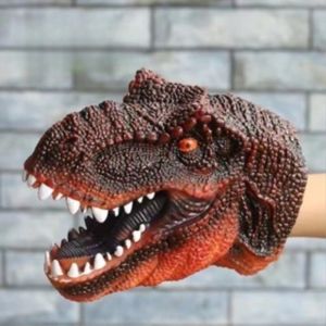 Dinosaur Doll Hand Puppet Rubber Soft Animal Gloves T-Rex Head Model Toy Triceratops Head Kids Gift