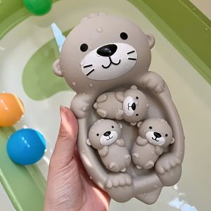 4PCS Baby Bath Toys Set – Cute Otter Floating Toys for Water Play Squeeze & Spray Animal Toys for Toddlers – Bathtub Pool or Outdoor Water Fun