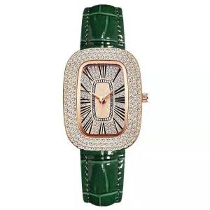 Jam Tangan Wanita Kulit Pu Leather Premium Full Diamond Bercahaya Style Korea Wanita Kekinian Kasual Import Asli Quartz Analog Berkualitas Mewah Elegan Tahan Air Kaca Tebal Anti Gores Aksesoris Arloji Woman Watches Cewek Kondangan -JW88