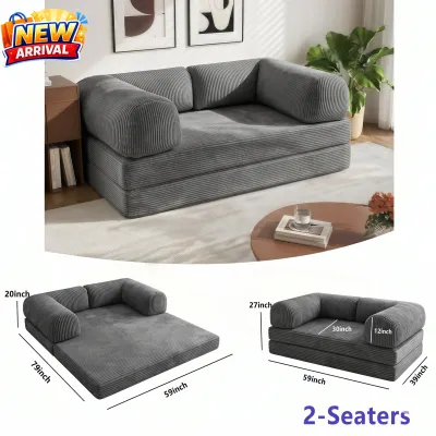 Zeen 2M Foldable Sofa 2 in 1 Foldable Sofa Bed Dual-purpose Small Living Room Sofa Foldable Compression Sofa Bed Full Sponge Roll Pack Compressed Fabric Sofa