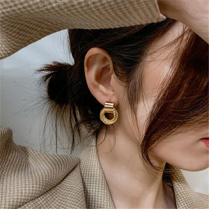Gnker Metallic Gold Multiple Small Circle Pendant Earrings Fashion Accessories Jewellery Earrings