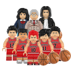 Anime SLAM DUNK Hanamichi Sakuragi Kaede Rukawa Haruko Mini Building Block Plastic Figure Toy