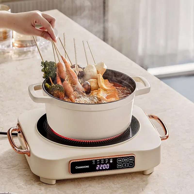 SG Ready Stock CHANGHONG Induction cooker 2200W household small electric multi function cooker steamer noodle frying stove