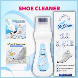 Shoe Cleaner and Whitener with Smart Brush Removes Stains Fast Deep Crevice Cleaning