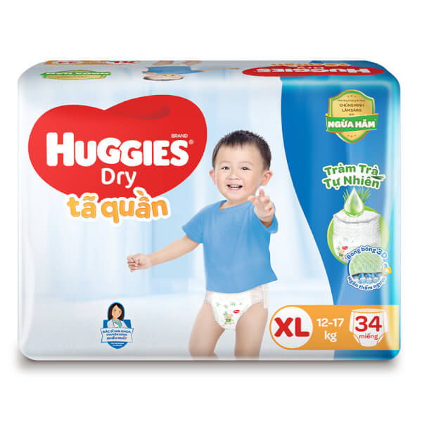 Combo 2 gói Tã quần Huggies size XL 34 miếng (cho bé 12 - 17kg)