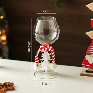 Konco Christmas Tree Wine Glass Goblet Champagne Glass Milk Cup Water Cup 360ml Christmas Glasses and Drinkware Red Wine Goblet Xmas Gift