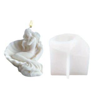 แม่พิมพ์นางเงือกเปลือกหอยที่สมจริงแบบพกพาได้งานหัตถกรรมแม่พิมพ์ซิลิโคนสำหรับรายละเอียดเปลือกหอยนางเงือกมีเสน่ห์มีกลิ่นหอม