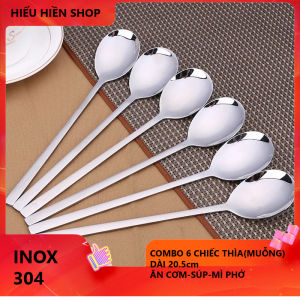 [HCM]SET 6 Muỗng-Thìa INOX SUS 304-  Ăn Cơm Người Lớn - Muỗng INOX 304 Hàn quốc- 6 Chiếc Thìa Thép Không Rỉ Tuyệt Đẹp-Cao Cấp.