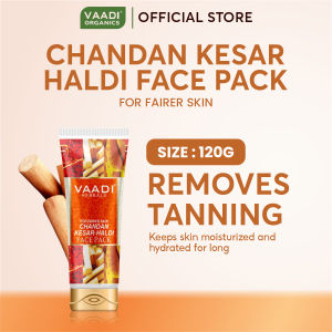Vaadi Organics Chandan Kesar Haldi Fairness Face Pack - Sandalwood Saffron & Turmeric (120g)