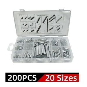 Hộp 200 Lò Xo Đa Dạng 200 Chi Tiết 20 Size Khác Nhau Bộ Lò Xo Nén Và Giãn Phần Cứng Cơ Khí Bằng Hợp Kim Mạ Kẽm