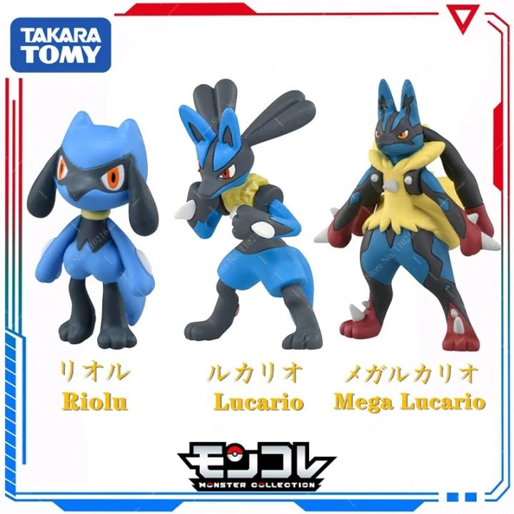 Original Pokemon Action Figure Lucario Riolu Mega Lucario Mini Resin ...