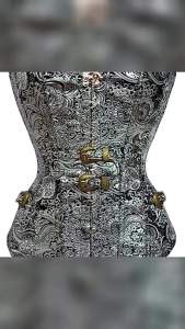 Palace Gothic Corset   Printed Steel Buckle Silver Waist Cincher Body Shaper  / Delivery #