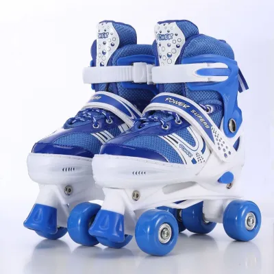 Kids Adjustable Double Row & Inline 4-Wheel Roller Skates Beginner Skating Shoes for Boys & Girls