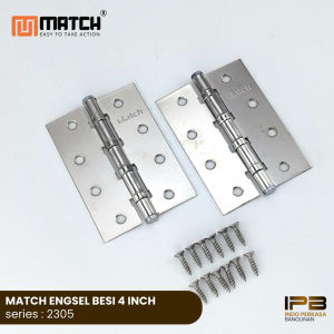 MATCH Engsel Pintu Rumah Besi GRATIS SKRUP Per Pasang Tebal 1.2 mm Premium | 2306