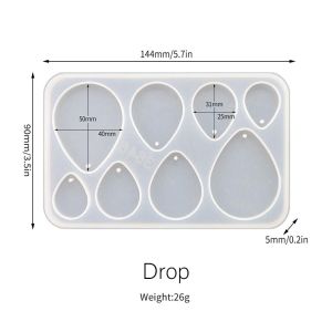 Earring Pendant Silicone Mold DIY Epoxy Resin Mold Geometry Round Triangle Necklace Key Chain Pendant Jewelry Making Accessories