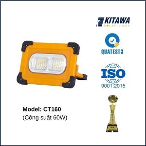 CT160  Đèn Cầm Tay Năng Lượng Mặt Trời KITAWA 60W - Dành Cho Cắm Trại Leo Núi Làm Việc Ngoài Trời