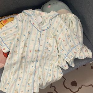 Alisa. Sonya Pajamas for Women New cotton Sleepwear Women Home Furnishing Clothes Casual short-sleeved short Trousers Set