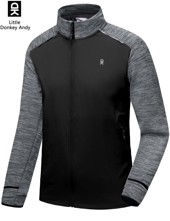 Little Donkey Andy Men's Quick Dry Warm Lightweight Running Jacket Full