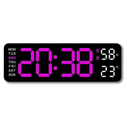 【XLT】นาฬิกาดิจิตอลติดผนัง นาฬิกาดิจิตอล นาฬิกาแขวนผนัง LED DIGITAL CLOCK แบบติดผนัง มีไฟแบ็คไลท์ Led แสดงวันที่ อุณหภูมิ ขนาดใหญ่ ล ร์พร้อมสายชาท