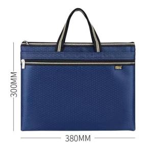File Bag Hand-held Document Bag Large Capacity Zipper Laptop Bag Waterproof Briefcase 38x30x8CM