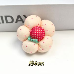 ดอกไม้ ผ้า ดอกไม้ตกแต่ง ดอกไม้ผ้า ลายจุด หลากสี 4cm ตกแต่งชิ้นงาน อุปกรณ์งานฝีมือ  ติดกิ๊บ พวงกุญแจ ยางรัดผม 01