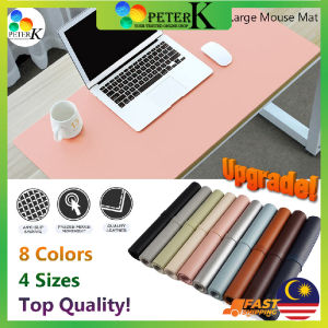 Large Mouse Pad Leather Mousepad Keyboard Mat with Anti-slip Suede Backing Smooth Stitched of Pu Leather