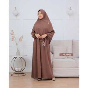 Gamis Syari Set Hijab Khimar Cey Crinkle Airflow