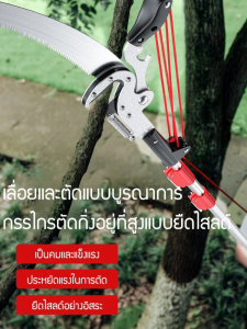 เครื่องมือตัดกิ่งพืชยืดหยุ่นสำหรับสวน กรรไกรตัดกิ่งสูงเครื่องมือทำสวนแบบยืดไสลด์