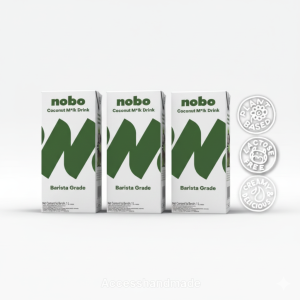 NOBO Coconut Milk 1Lx 3  – Barista-Grade Plant-Based Milk | Dairy-Free Vegan Froths for Coffee Smoothies & Cooking