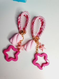 พวงกุญแจ สายรัดเข็มขัดเรซิ่นมาชเมโลสีพาสเทล สายห้อยโทรศัพท์