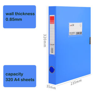 A4 File BoxBox Height 20 35 55 75mm Blue File Organizer Document Box Plastic Archive Box Office Supplies Plastic with Lid Storage Folder Storage