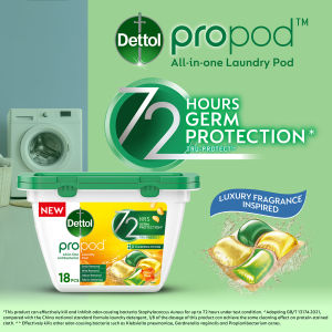 [Stain Removal] Dettol Propod™ All in One Laundry Capsule 18s Laundry Pod (Rainforest Fresh/Citrus Rose)