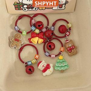 [COD] SHPYHT SPORTS Christmas Keychain Cartoon Cute Santa Claus Snowman Bear Pendant Keyring Backpack Hanging Decoration New Year Party Gifts
