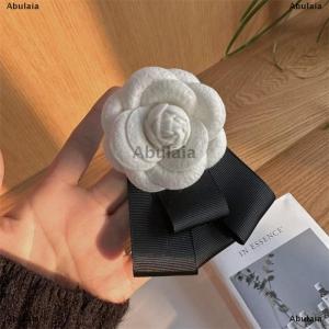 [COD] Abulaia French Vintage Fabric Art Bow Tie Brooches Camellia Flower Corsage Pins Shirt Collar Accessories Fashion Jewelry Gifts For Women