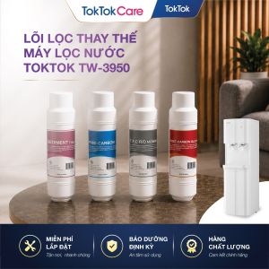 Lõi Lọc Thay Thế Máy Lọc Nước TokTok TW-3950 và TW-371 Chính Hãng - Bộ 4 Lõi Đúc Nguyên Khối An Toàn