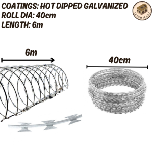 Hot Dipped Galvanized Razor Wire Garden Fence Farm Fence House Fence Anti Climb Sharp Barbed Security Fence Combat Wire Military Wire Anti Theft