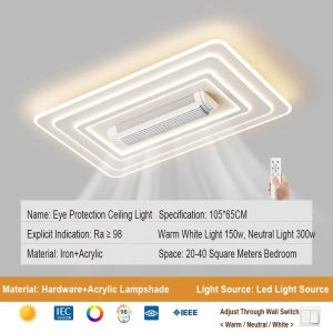 Adjustable Speed Bladeless Ceiling Fan with LightFlush Mount Ceiling LampRemote Control Dimmable Ceiling Lights Fan风扇灯