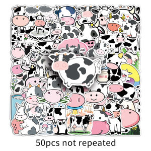 50PCS Cute Cartoon Cow Series Creative Doodle Stickers for Luggage Notebook DIY Decoration Waterproof Personalized Stickers