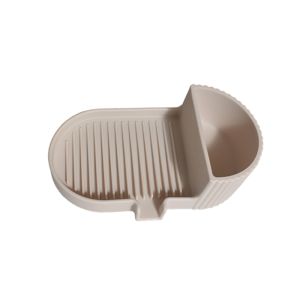 SLIGHTDELVE Inclined Drain Silicone Soap Dish Solid Color Portable Self Draining Soap Box Reusable Anti-slip 2 in 1 Sponge Tray Kitchen Use