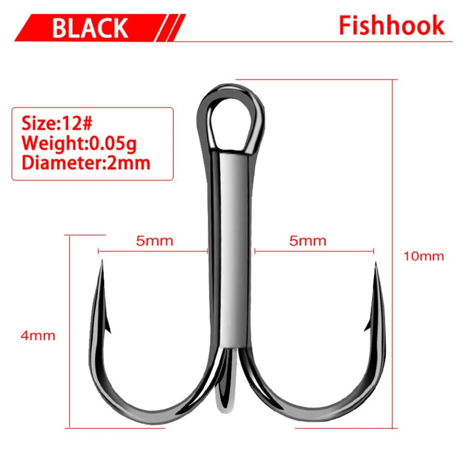 MEEU Black 10Pcs/lot Fishing Tackle Stainless Steel High Carbon